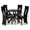 Baxton Studio Ronda Dark Brown Upholstered and Finished Wood 5-Piece Dining Set 170-8036-10902 - alternate 3